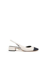 Cecile Leather Cap-Toe Slingback