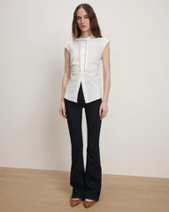 Joon Tie-Neck Button-Down Blouse