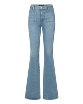 Beverly Patch-Pocket Skinny-Flare Jean