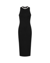 Jordyn Embellished-Collar Midi Dress