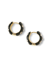 Crystal and Enamel Huggie Hoop