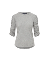 Waldorf Ruched-Sleeve Slub T-Shirt