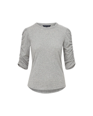 Waldorf Ruched-Sleeve Slub T-Shirt