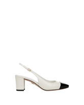 Cecile Croc-Embossed Cap-Toe Slingback Pump