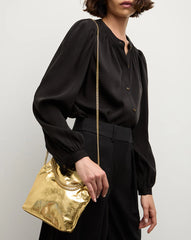 Small Veronica Beard Metallic Slouch Bag