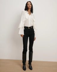 Demaris Ruffled Button-Down Blouse