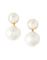 Pearl 2 Drop Earrings | Clip Backing