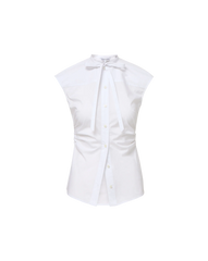 Joon Tie-Neck Button-Down Blouse