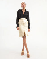 Maxine Leather Midi Skirt