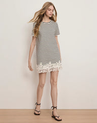 Rhue Striped Lace Mini Dress