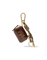 Croc-Embossed Zip Pouch Bag Charm