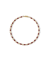 Burgundy Enamel and Crystal Barrel Necklace