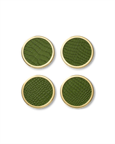 Croc-Embossed Leather Coaster Set