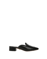 Cecile Leather Cap-Toe Mule
