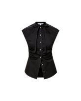 Joon Tie-Neck Button-Down Blouse