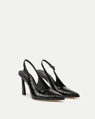 Callie Croc-Embossed Slingback Pump