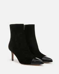 Lisa Cap-Toe Mid-Heel Bootie