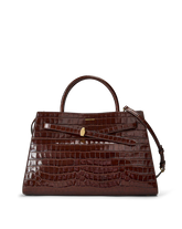 Large Veronica Beard Croc-Embossed Dash Bag