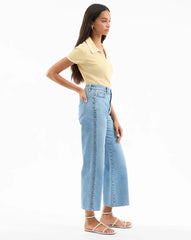 Taylor Scalloped Wide-Leg Jean