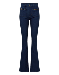 Beverly Chain-Pocket Skinny-Flare Jean