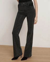 Crosbie Rhinestone Slim Wide-Leg Jean