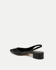 Cecile Leather Cap-Toe Slingback