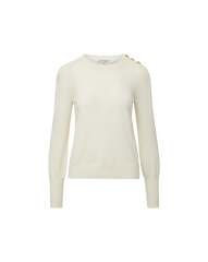 Nelia Cashmere Pullover | Button Accent