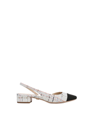 Cecile Tweed Cap-Toe Slingback