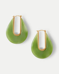 Resin Drop Hoop Earrings