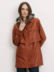 Liora Leather Utility Dickey Coat