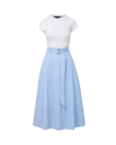 Belmar Mixed-Media Midi Dress