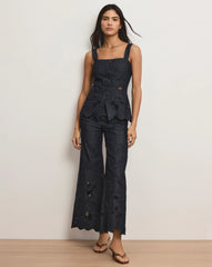 Osborne Wide-Leg Eyelet Pant