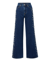 Kasey Embellished Wide-Leg Jean
