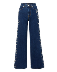 Kasey Embellished Wide-Leg Jean
