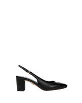 Cecile Leather Cap-Toe Slingback Pump