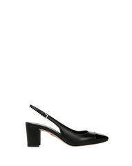 Cecile Leather Cap-Toe Slingback Pump