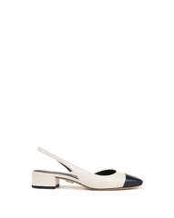 Cecile Leather Cap-Toe Slingback