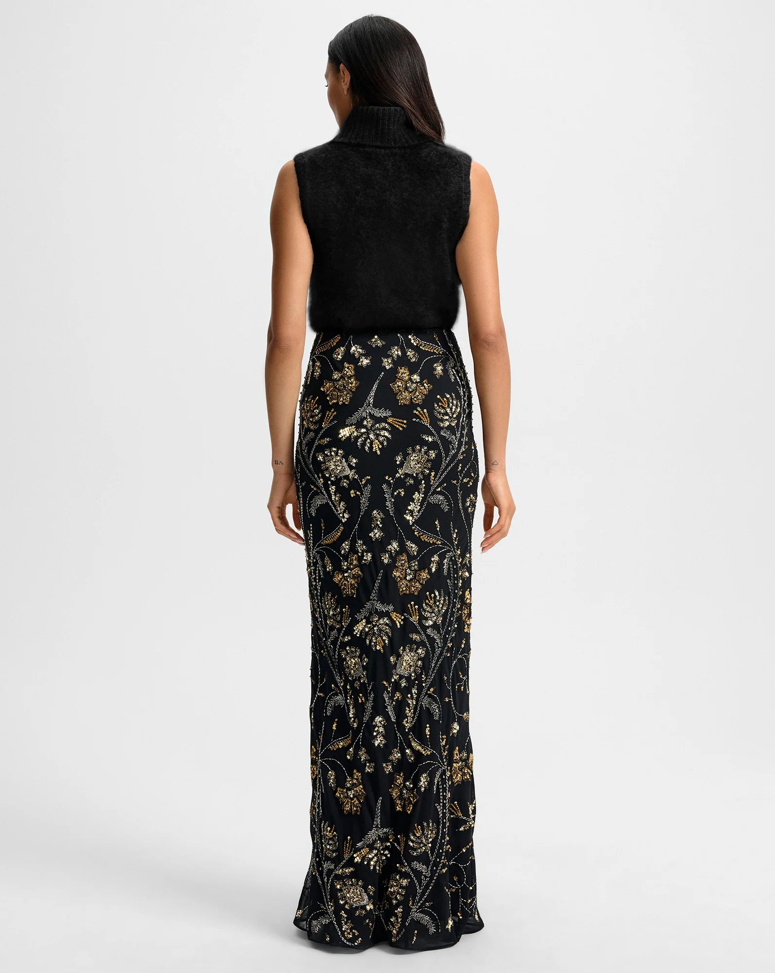Medina Floral-Embellished Maxi Skirt
