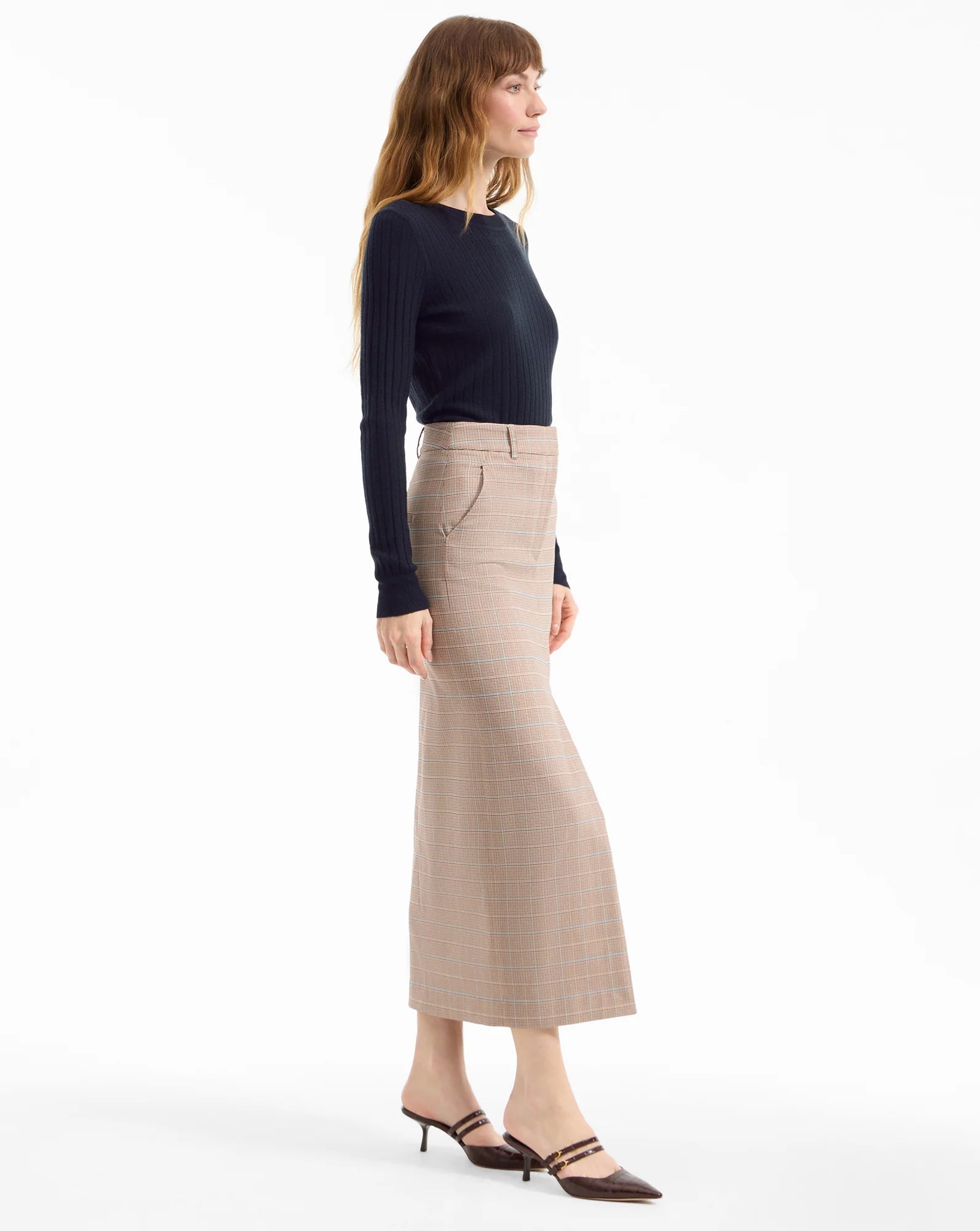 Maxine Plaid Midi Skirt