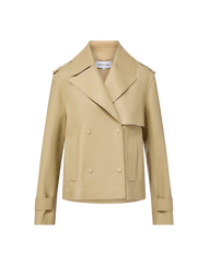 Heathcliff Cropped Leather Trench Coat