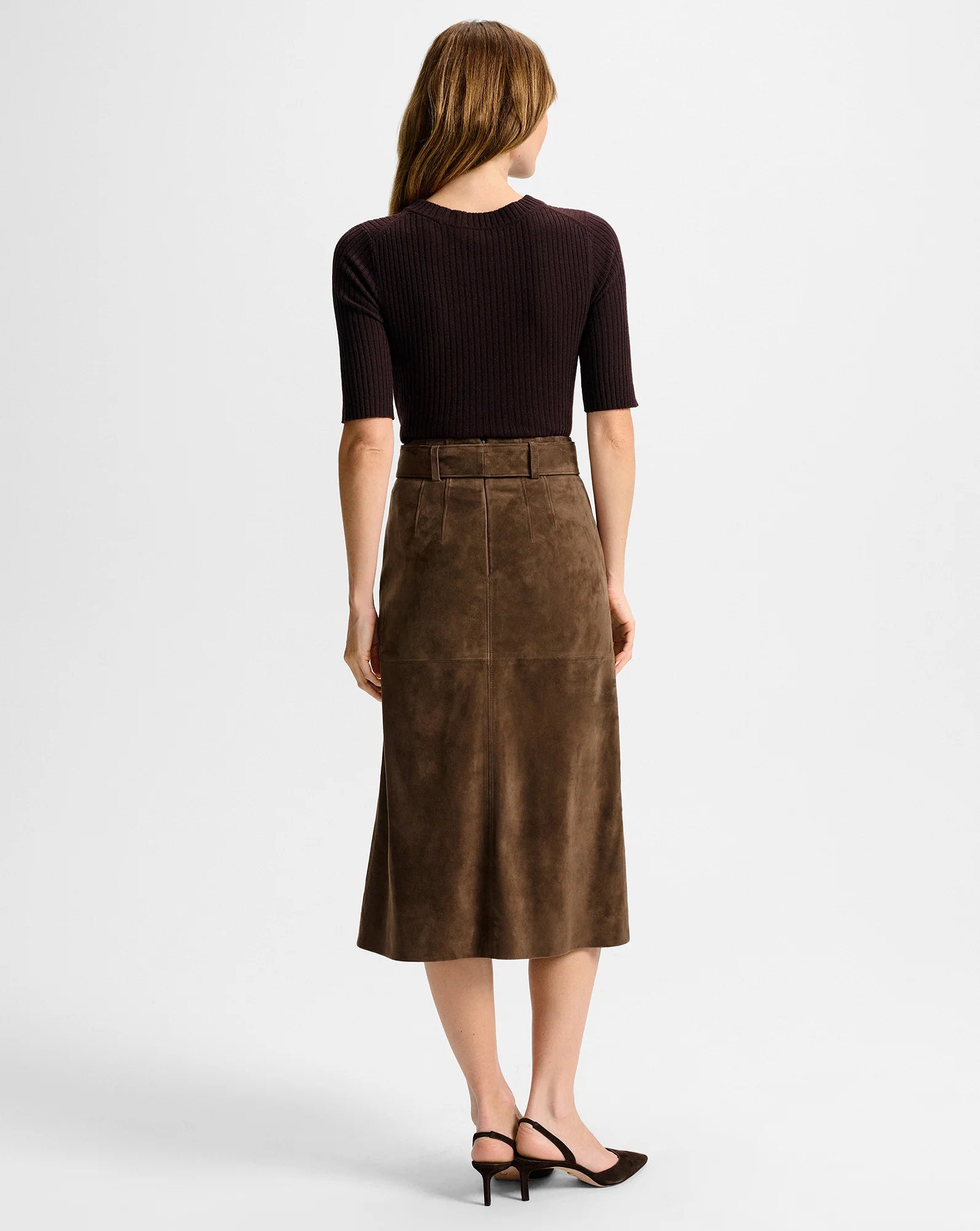 Alexie Suede Midi Skirt
