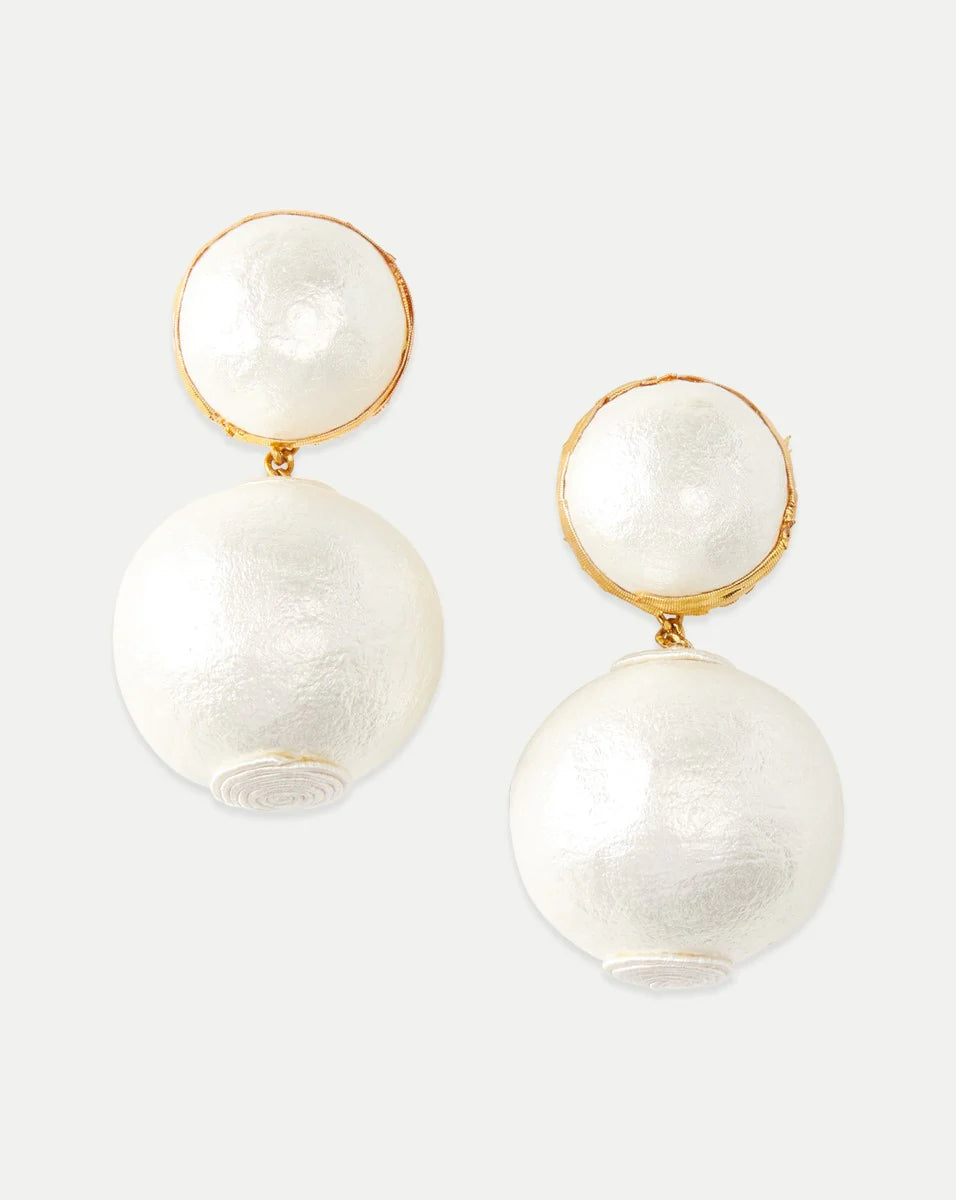 Pearl 2 Drop Earrings | Clip Backing