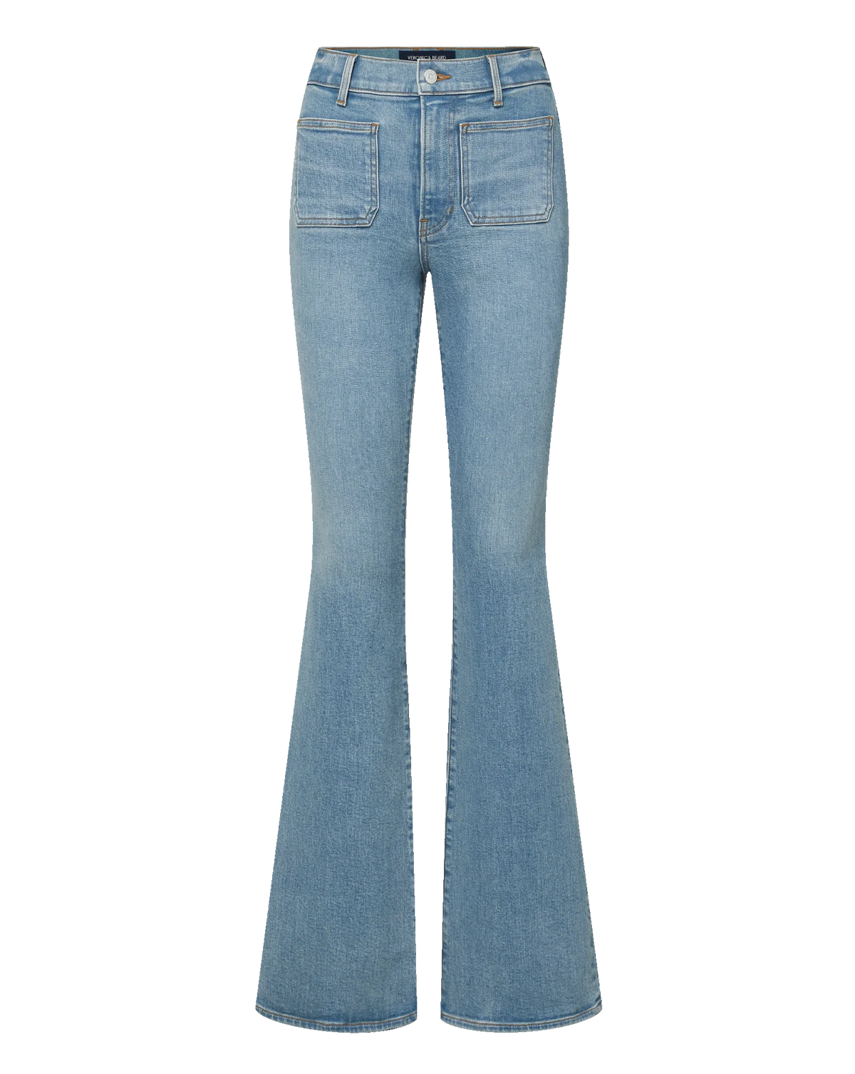 Beverly Patch-Pocket Skinny-Flare Jean