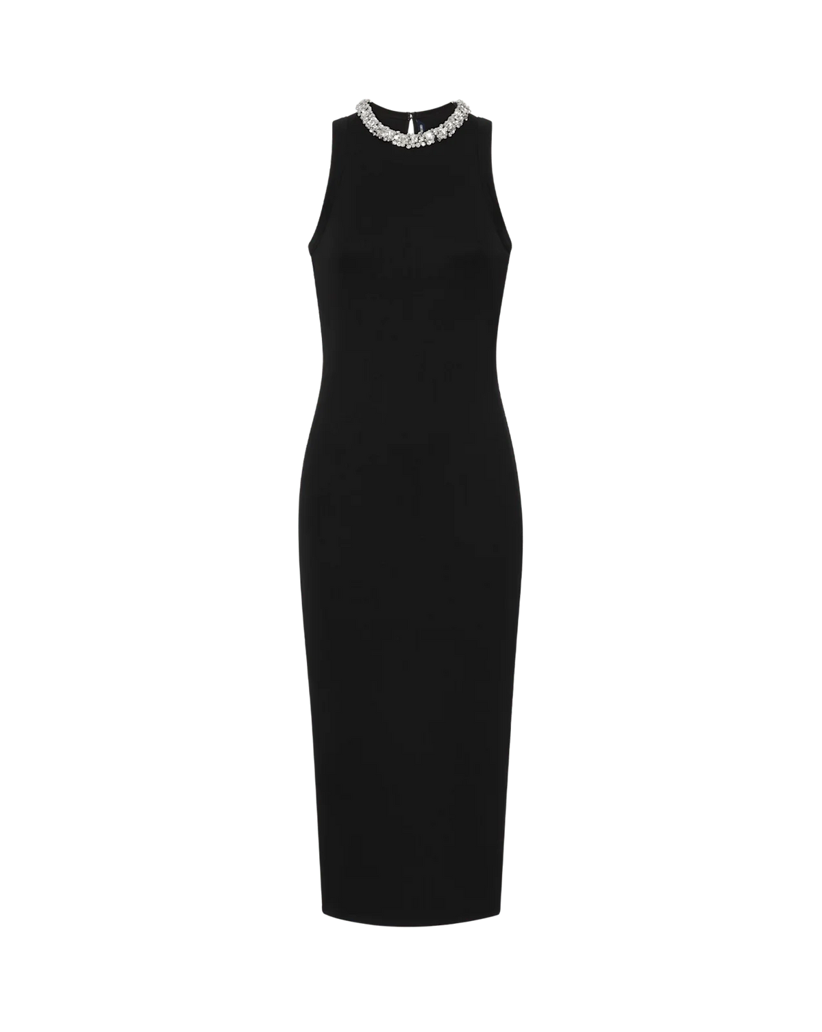 Jordyn Embellished-Collar Midi Dress
