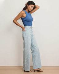 Taylor Embroidered Wide-Leg Jean