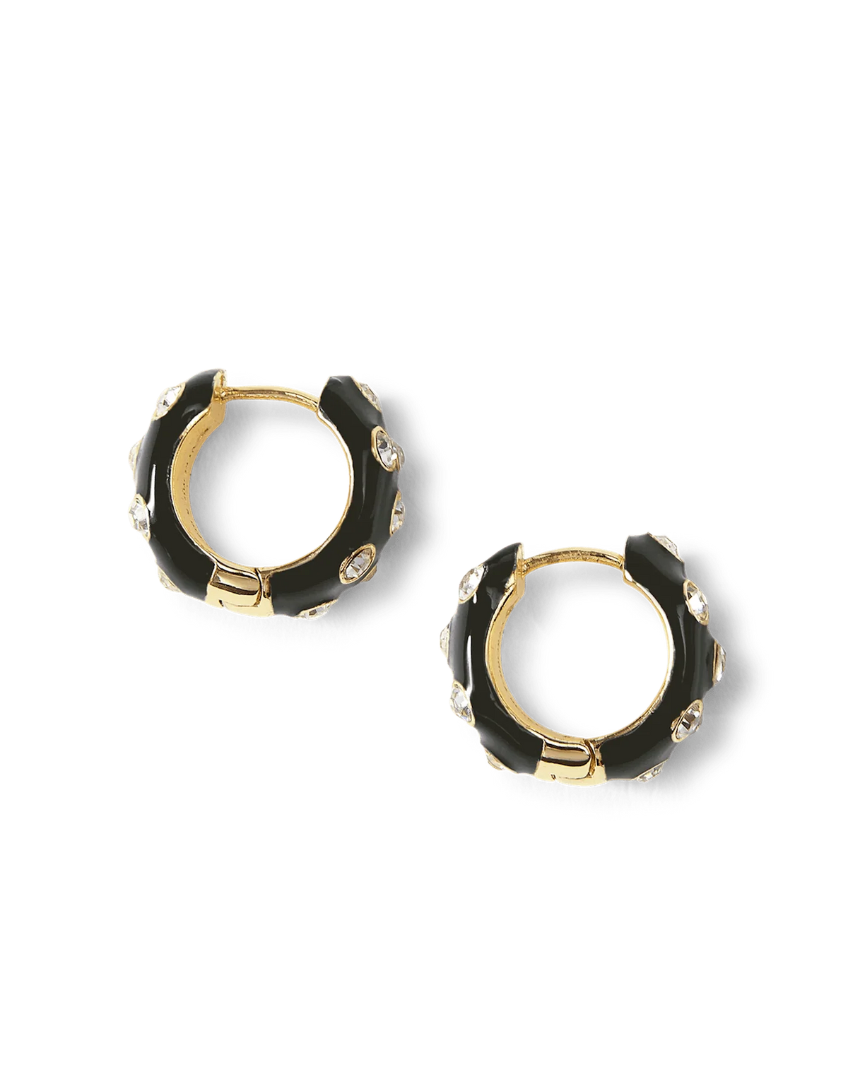 Crystal and Enamel Huggie Hoop