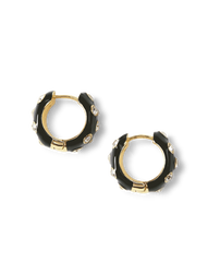 Crystal and Enamel Huggie Hoop