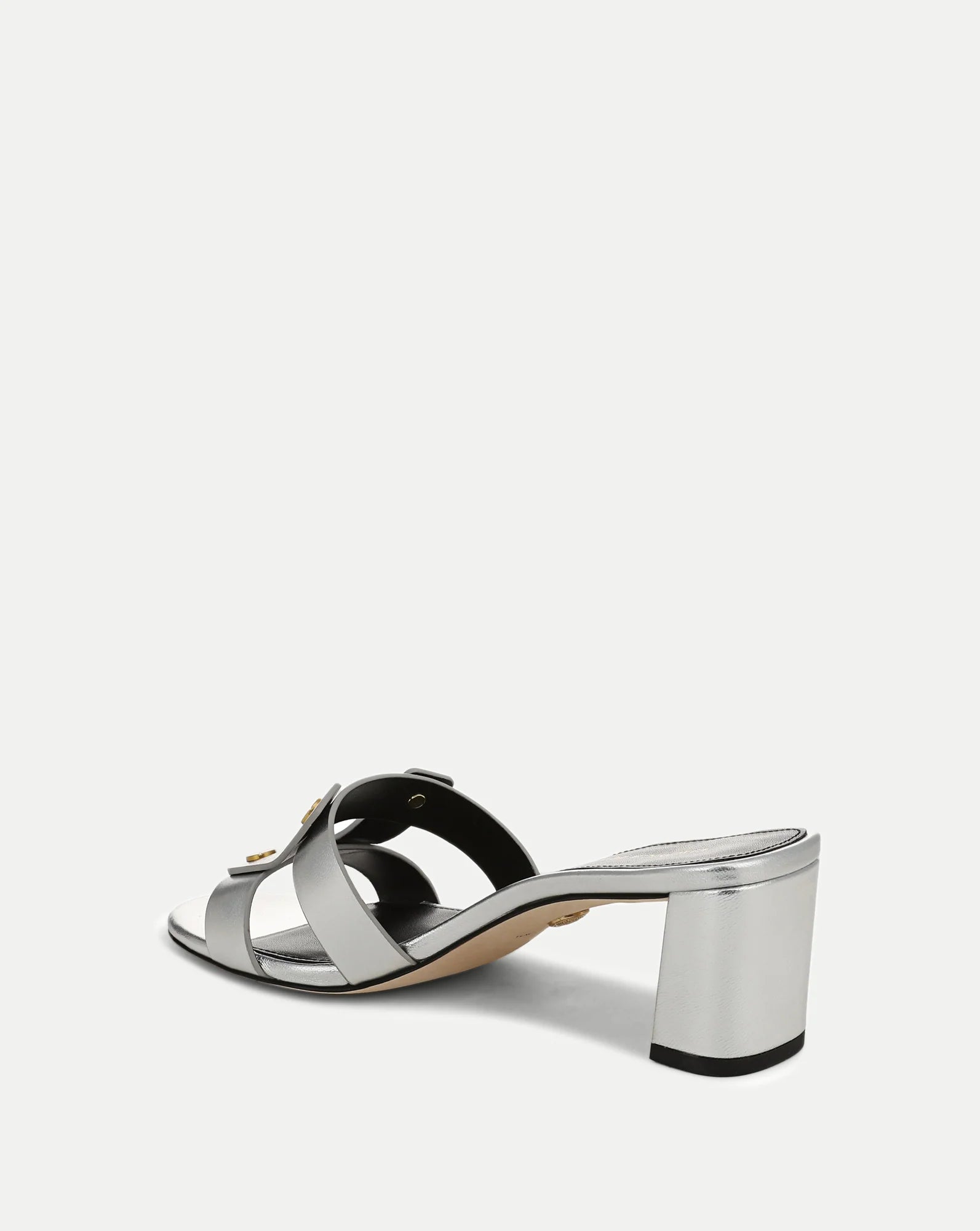 Via Silver Mid-Heel Sandal