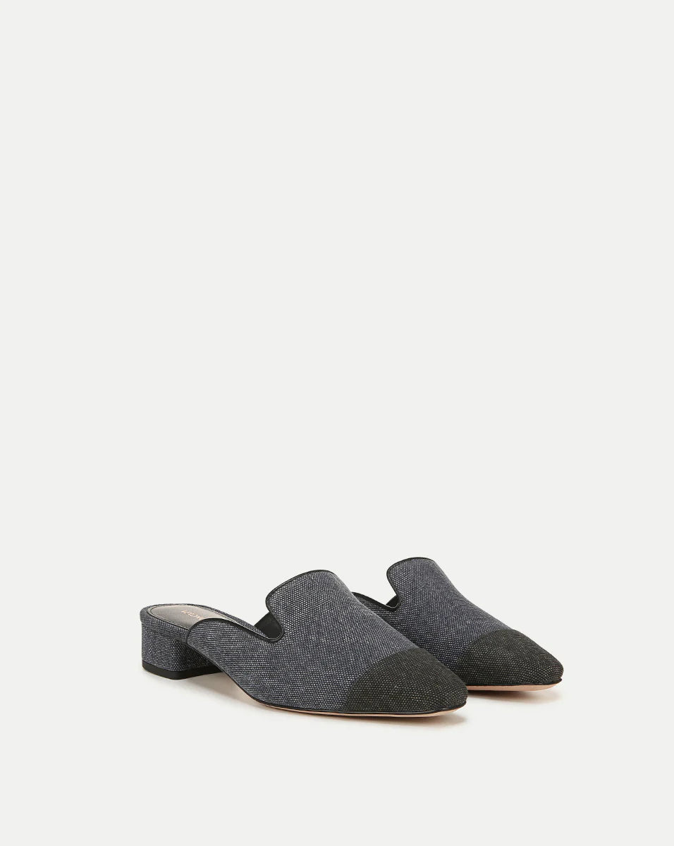 Cecile Denim Cap-Toe Mule