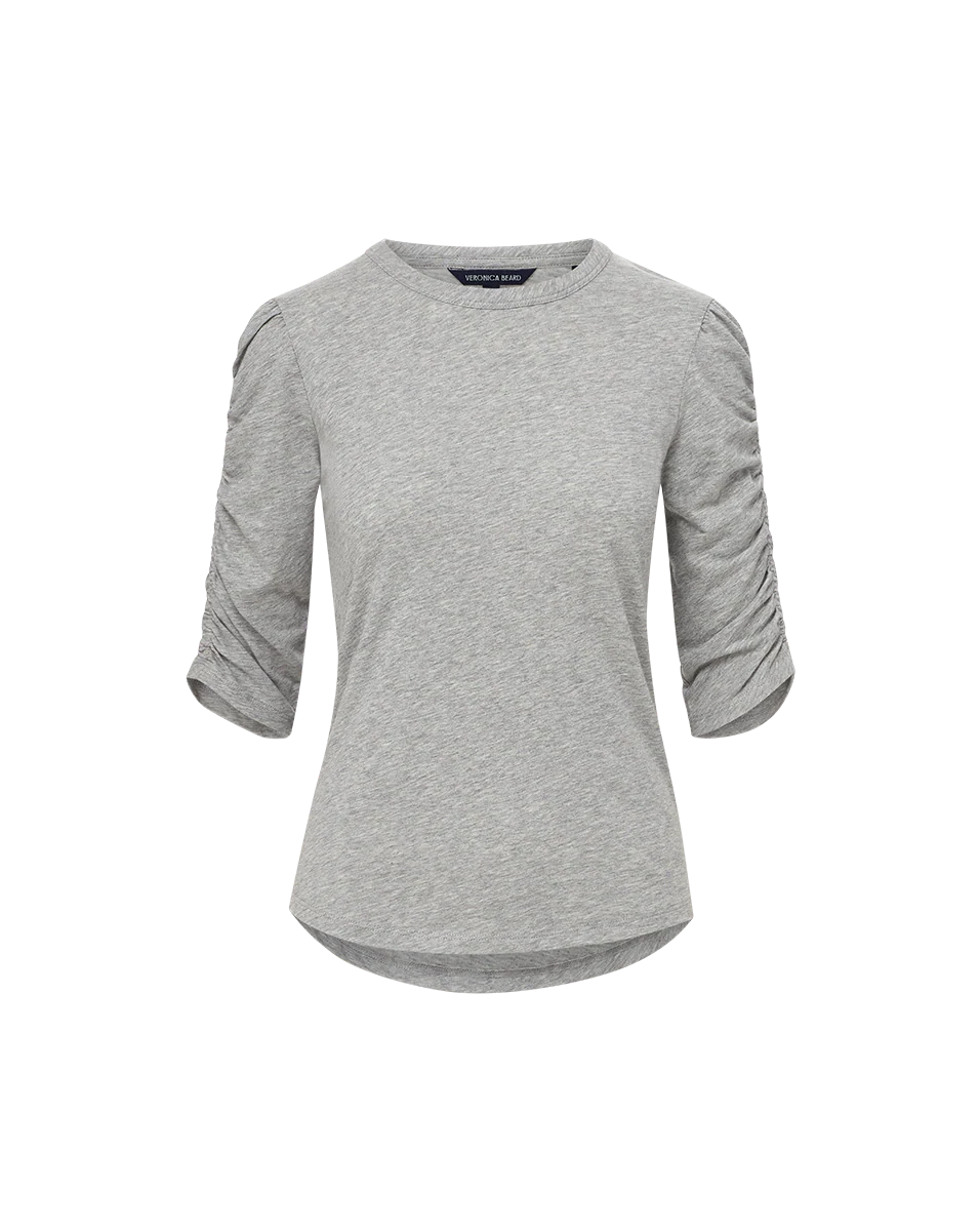Waldorf Ruched-Sleeve Slub T-Shirt